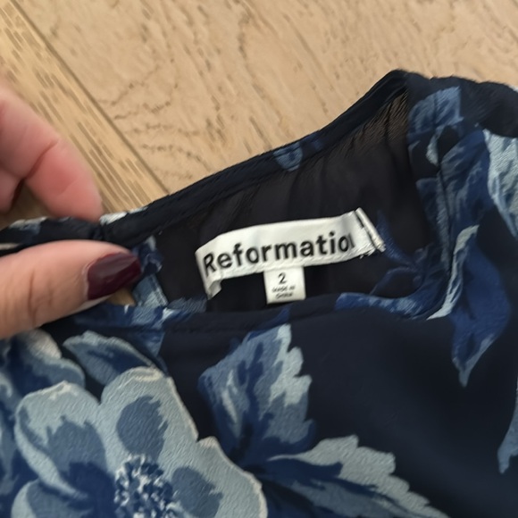 Reformation Doutzen Floral Navy Blue Mini Dress - Picture 5 of 6